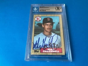 Mike Greenwell Red Sox MLB 1987 Topps Card Signed Auto Beckett BAS COA - Picture 1 of 2