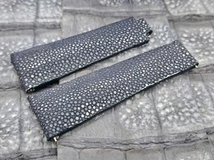 20mm/16mm Polished Stingray Leather Watch Band Vintage Exotic Leather - Picture 1 of 15