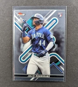 Julio Rodriguez 2022 Topps Finest Baseball Base Rookie Card RC #23 Mariners ROY - Foto 1 di 2