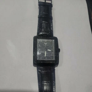 BLACK FINISH MEN'S DIAMOND KING WATCH 3ATM WATER RESISTANT UD8025 Genuine - Picture 1 of 12