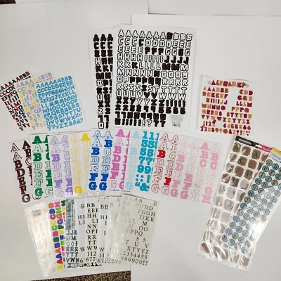 CREATIVE MEMORIES ABC 123 Alphabet Stickers Lot 26 Sheets Bold Colorful Serif - Image 1 of 4