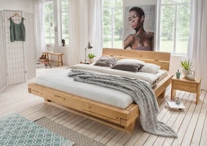 Massivholz Doppelbett Bett Balkenbett UNIKA 140/200 cm Fichte massiv geölt - Bild 1 von 7