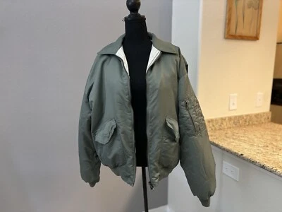 Topshop Reversible Nylon Bomber Jacket Green Khaki Striped Oversized Size XS - Image 1 of 2