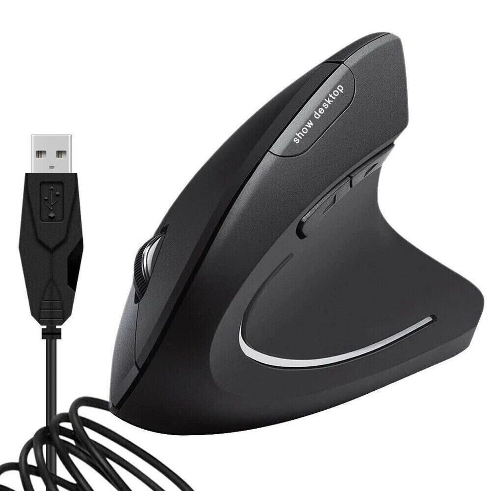6D USB Wired Ergonomic Vertical Optical Mouse Mice For PC Laptop US Warehouse - Image 1 of 1