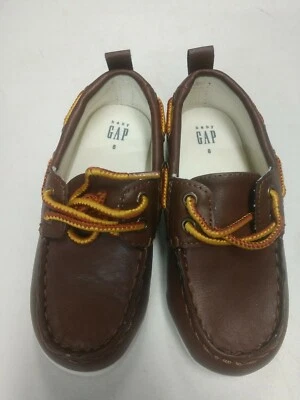 NUEVO Bebé GAP Niños Marrón Barco Zapato Zapatilla Mocasín Talla 8 Foto 1 de 4