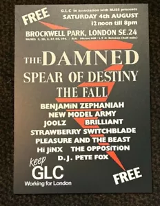 THE DAMNED - Poster A3 Size - London 1983 Brockwell Park - NMA, Spear Of Destiny - Imagen 1 de 2