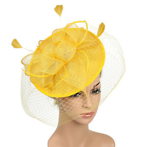 Large Hat Women's Hair Clip Wedding Casual Fascinator Headband Party Headpieces