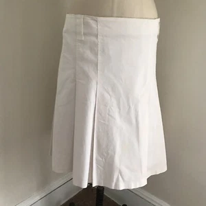 Burberry London Womens Skirt Size 8 White Pleated Cotton Made in Scotland - Picture 1 of 6