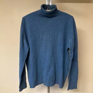 Suéter Vintage Peters Pure Cashmere Azul Cuello Alto Talla 42 Manga Larga - Imagen 1 de 5