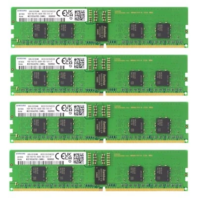 Samsung 64GB 4X16GB DDR5 5600MHz PC5-44800 EC8 RDIMM Memory RAM M321R2GA3PB0-CWM - Image 1 of 4