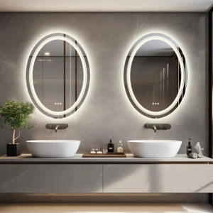 Badspiegel Mit Led Beleuchtung Wandspiegel Lichtspiegel Bluetooth Uhr Schalter - Bild 1 von 20