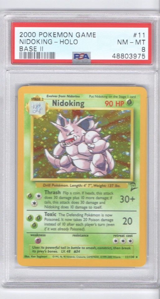***PSA 8 NEAR MINT*** NIDOKING 2000 POKEMON BASE SET II #11 HOLO WOTC - Image 1 of 1