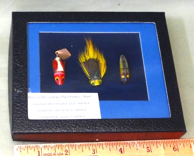 Lote de 3 señuelos de caña de mosca escasos de Heddon, C. años 1930-40 Foto 1 de 4