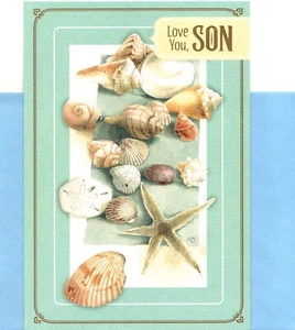 Happy Vater's Day Sohn Strandmuscheln Majolein Bastin Hallmark Grußkarte - Bild 1 von 3