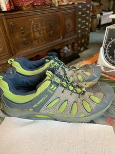 Zapatillas de senderismo Merrell Dry Select Grip para niños jóvenes verde gris azul talla 6M - Imagen 1 de 16