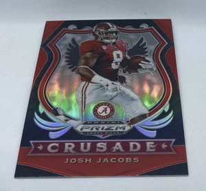 2020 Prizm Draft Picks Josh Jacobs Red Refractor CRUSADE Alabama Crimson tide 60 - Picture 1 of 3