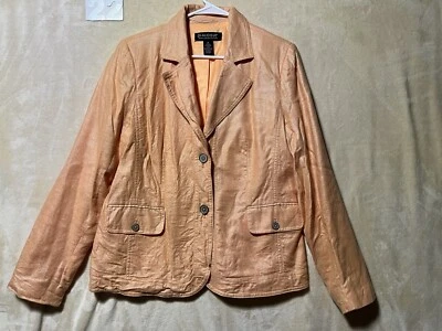 Dialogue M Cantelope Orange Color linen  Blend Ladies Jacket - - Image 1 of 4