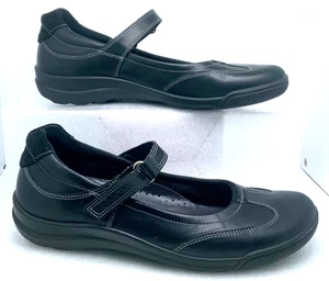 ECCO Black Leather Mary Jane Loafers Work Dress Shoes Women EU 39/US 8-8.5 - Picture 1 of 8