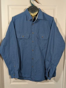 CABELA'S Herren Large Chamois Heavy Langarm Button Down Blau Baumwolle Hemd - Bild 1 von 10