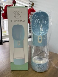 New Dog Water Bottle Dispenser Outdoor Food Kibble Snacks Pet Feeder Portable - Picture 1 of 4