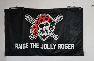 Pittsburgh Pirates Raise The Jolly Roger's . Famalee / P On Back Of Flag 3' X 5' - Image 1 of 4