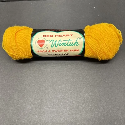 Vintage Red Heart Wintuk Worsted Orlon Acrylic Sock & Sweater Yarn, Yellow #230 - Image 1 of 4