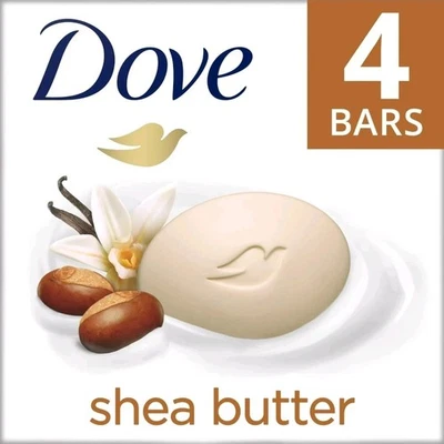4 Pack Dove Purely Pampering Shea Butter Beauty Cream Bar Soap New 4 x 4.75oz - Image 1 of 4