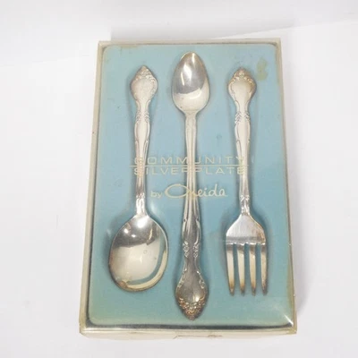 Oneida Community Affection Baby Toddler Feeding Set 3pc Vintage Flatware - Image 1 of 4