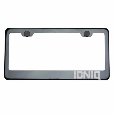 Titanium Gun Metal License Plate Frame IONIQ Laser Etched Metal Screw Cap - Image 1 of 4