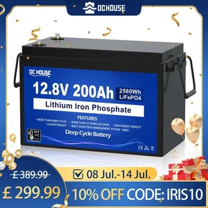 12V 200Ah LiFePO4 Battery Lithium Leisure Battery for Caravans RV Trolling Motor - Picture 1 of 10