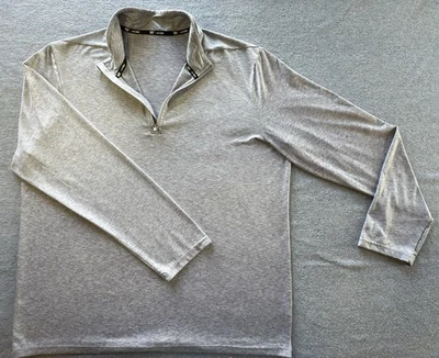 TEK GEAR DryTek Mens XL Long Sleeve T-Shirt 1/4 Zip Pullover Gray Mockneck - Image 1 of 4