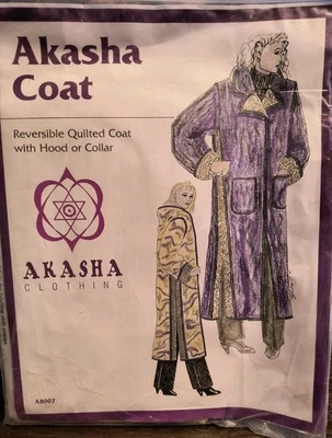 Akasha Coat Sewing Pattern Reversible Quilted Coat Uncut 2001 AB007 - Image 1 of 4