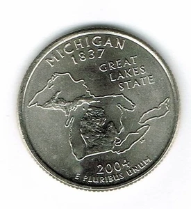 2004-D Denver Brilliant Uncirculated Michigan 26TH State Quarter Coin! - Picture 1 of 2