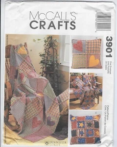 Vintage McCalls Crafts Sewing Pattern 3901 Patchwork Quilt Blanket Rag Throw - Picture 1 of 3
