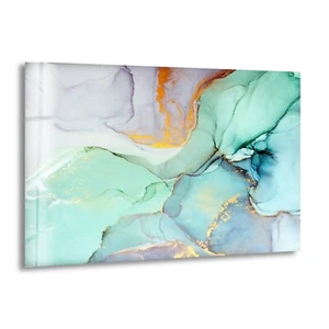 Arte de pared de vidrio con tinta de alcohol verde - Imagen 1 de 10