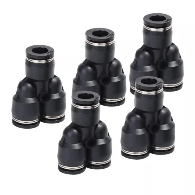 Push to Connect 1/4" OD Nylon Air Line Quick Release Pneumatic Fittings 5Pcs - Image 1 of 4
