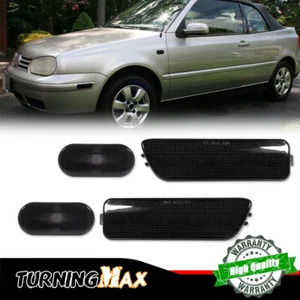Smoke Black Front Bumper Fender Side Marker Light For VW MK4 GOLF JETTA CABRIO - Picture 1 of 9