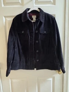 Black LL Bean Suede Jean' Jacket (Classic / Vintage) Size L - Picture 1 of 8