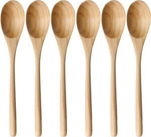 Wooden Spoons for Cooking, 9-Inch, 6 Pieces, Natural Japanese Wooden Set - Picture 1 of 12