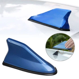 Car Parts Shark Fin Roof Antenna Amplifier Radio Signal FM/AM Aerial Cover Blue - Picture 1 of 10