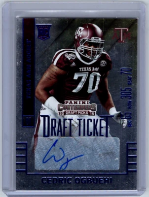 2015 Panini Contenders Cedric Ogbuehi #163 Draft Ticket Rookie RC Autograph Auto - Image 1 of 2