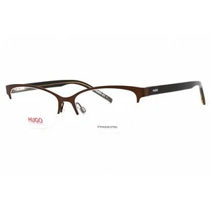 Hugo Women's Eyeglasses Matte Brown Metal Cat Eye Half Rim Frame HG 1079 04IN 00 - Picture 1 of 2