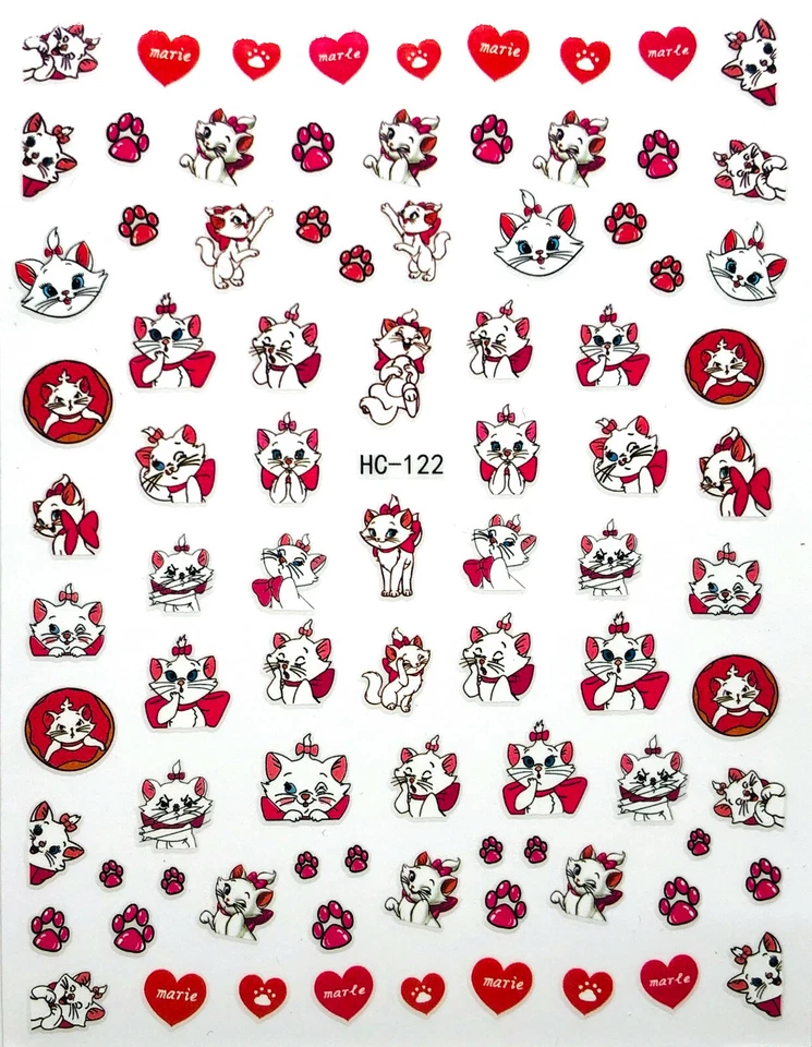 MARKENLOS Nagelsticker Nail Art selbstklebend Comic Aristocats Katzen Disney HC-122-0878