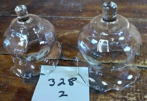 Set 2 Tazze Votive Homco Casa Interno Cristallo Vetro Trasparente Design Arruffato - Foto 1 di 10