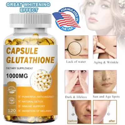 1000mg L-Glutathione Natural Antioxidant Anti-Aging Whitening Vegan Capsules - Image 1 of 4