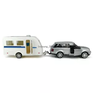 1/36 Scale Land Rover Range Rover with Motorhome Model Toy Car Diecast Vehicles - Picture 1 of 18