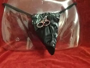 Sexy bolsa frontal de PVC con cuerda G para hombre (como cuero) - Imagen 1 de 4