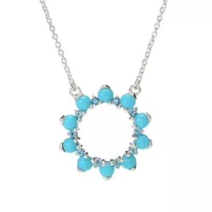 Plata artesanal de Samuel B. Collar de topacio azul y turquesa de la Bella Durmiente - Imagen 1 de 2