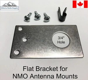 Flat Antenna Mounting Plate 3 Screws 3/4" Hole for NMO mount Stainless Steel - Picture 1 of 4