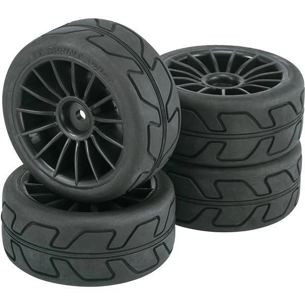 Reely 1:10 auto stradale ruote complete speed 15 raggi nero 4 pz - Immagine 1 di 1